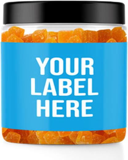 Vegan gummy jar with blank private label