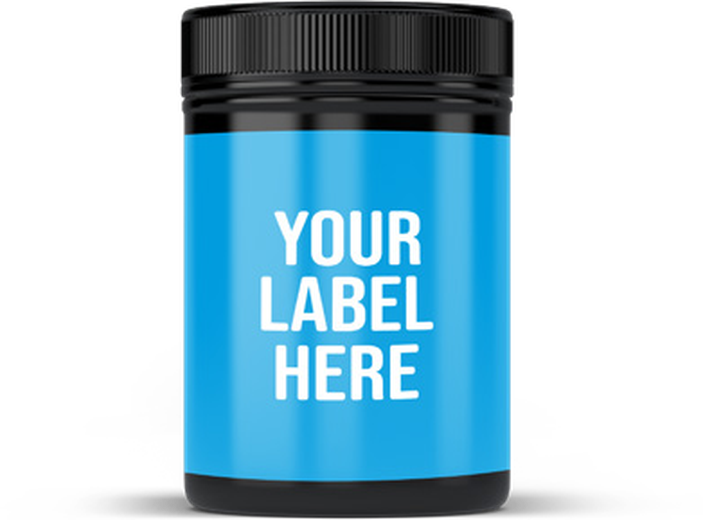 Functional powder tub with blank private label